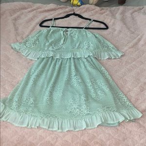 Teal lace summer dress